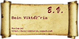 Bein Viktória névjegykártya
